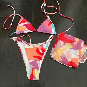 Bikini with matching sarong NEVER worn